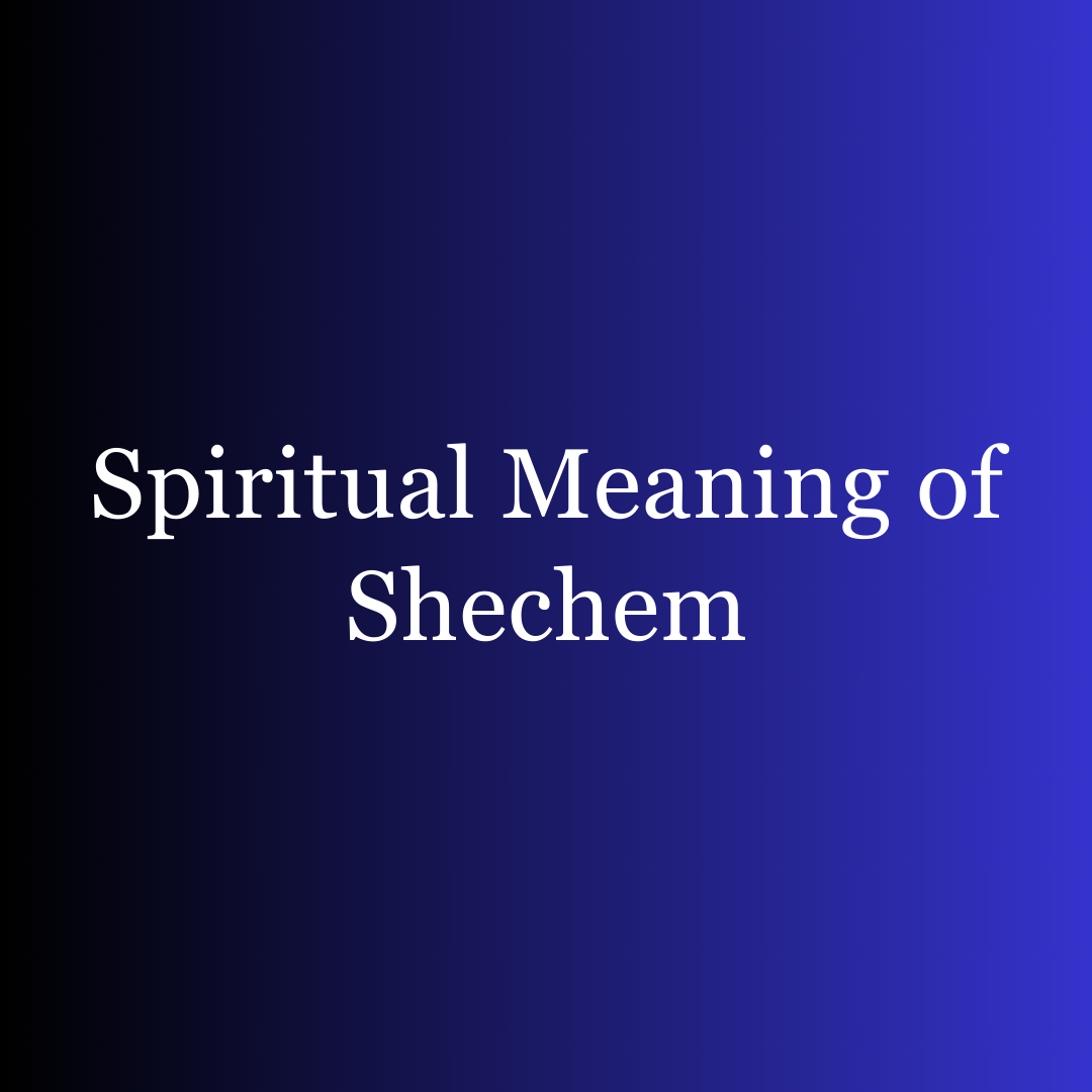 Spiritual Meaning of Shechem