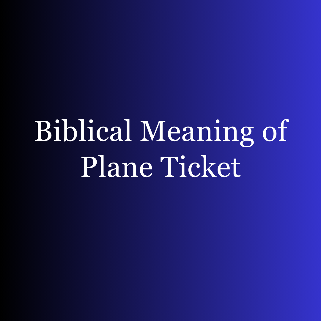 Biblical Meaning of Plane Ticket